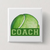 Tennis Coach Vierkante Button 5,1 Cm (Voorkant)