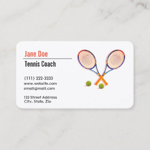 Tennis Coach Visitekaartje