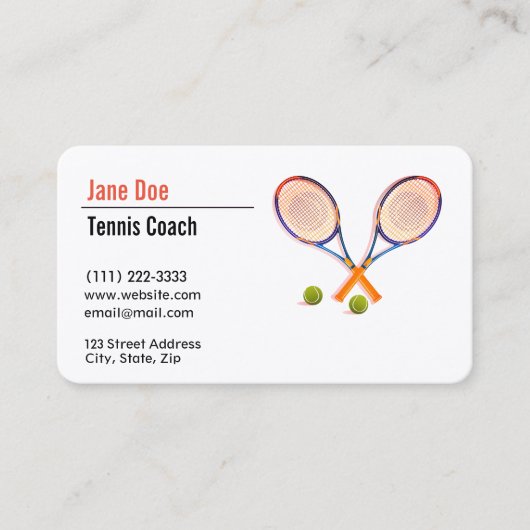 Tennis Coach Visitekaartje (Voorkant)