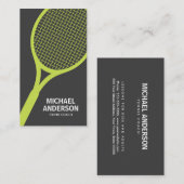 Tennis coach visitekaartje - grijs, modern, minima (Voorkant / Achterkant)