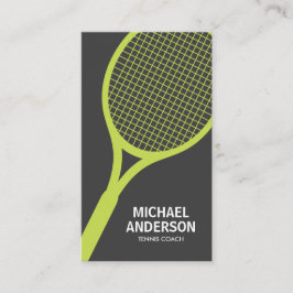 Tennis coach visitekaartje - grijs, modern, minima