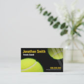 Tennis coach voor tennisles visitekaartje (Staand voorkant)