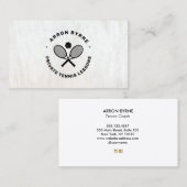 Tennis Coach White Wood Visitekaartje (Voorkant / Achterkant)