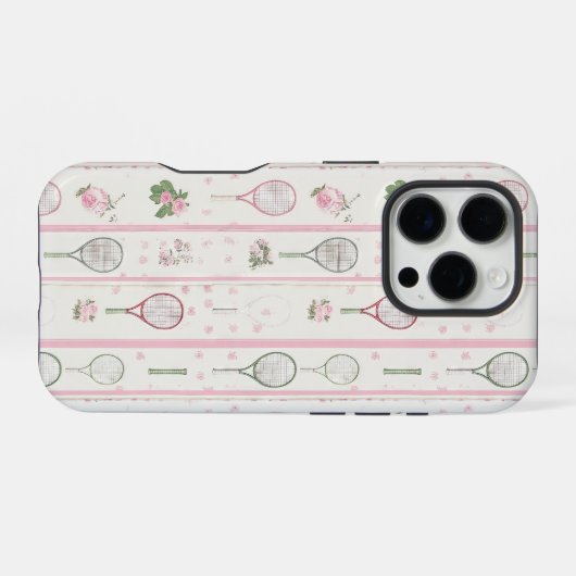 Tennis Collage Pattern iPhone Hoesje (Achterkant horizontaal)