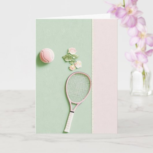 Tennis Collage Verjaardag Kaart (Orchidee)