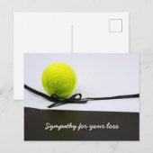 Tennis condoleance rouwbal zwarte lint briefkaart (Voorkant / Achterkant)