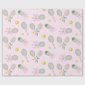 Tennis Coquette Bow Pink Gift Cadeaupapier (Vlak)