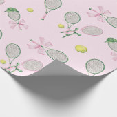 Tennis Coquette Bow Pink Gift Cadeaupapier (Hoek)