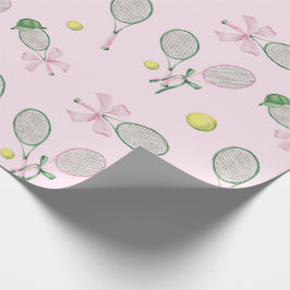 Tennis Coquette Bow Pink Gift Cadeaupapier