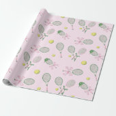 Tennis Coquette Roze Geschenk Cadeaupapier (Uitgerold)