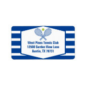 Tennis Country Club Blue Striped Retouradres Etiket (Voorkant)