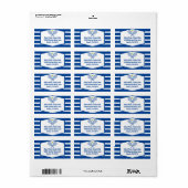 Tennis Country Club Blue Striped Retouradres Etiket (Full Sheet)
