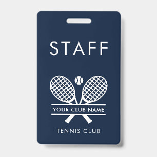 Tennis Country Club Naam Rackets Motief Personeel Badge