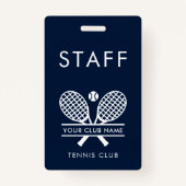 Tennis Country Club Naam Rackets Motif Personeel Badge (Achterkant)