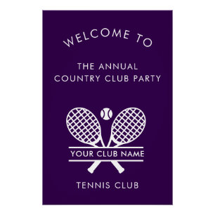 Tennis Country Club Naam Team Evenementen Welkom Perfect Poster