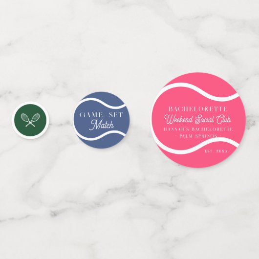 Tennis Country Club | vrijgezellen Confetti (Voorkanten)