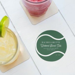 Tennis Country Club   vrijgezellen Ronde Kartonnen Onderzetter