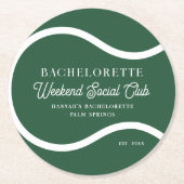 Tennis Country Club | vrijgezellen Ronde Kartonnen Onderzetter (Voorkant)