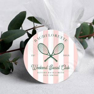 Tennis Country Club vrijgezellen Ronde Sticker