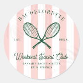 Tennis Country Club | vrijgezellen Ronde Sticker (Voorkant)
