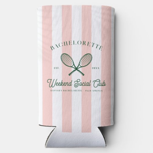 Tennis Country Club | vrijgezellen Seltzer Blikjeskoeler (Achterkant)