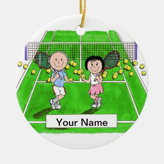 Tennis Couple Keramisch Ornament (Voorkant)