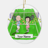 Tennis Couple Keramisch Ornament (Links)