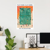 Tennis Court Art Print Play Hard Slay Hard (Thuiskantoor)