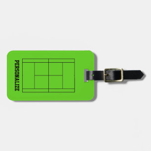 Tennis court Dimensies aangepast bagagelabel reize
