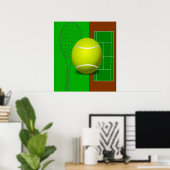 Tennis Court en Racquets Poster (Thuiskantoor)