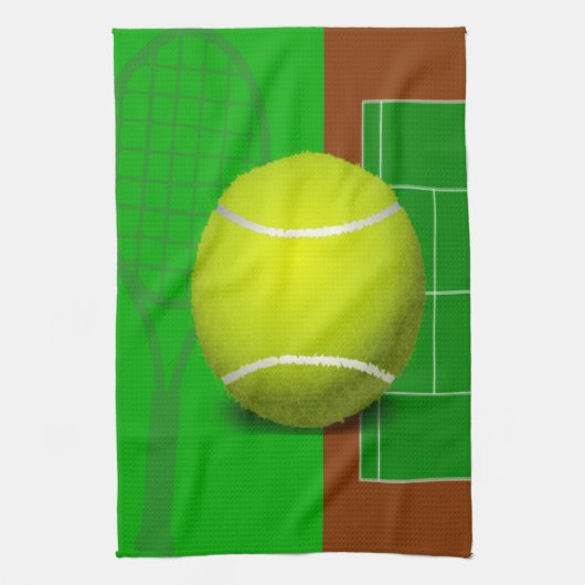 Tennis Court en Racquets Theedoek (Verticaal)