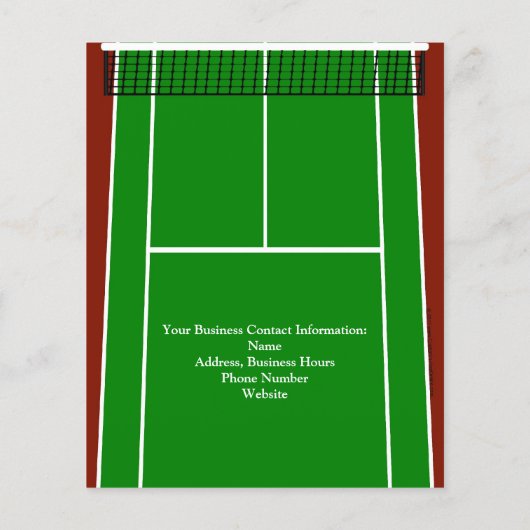 Tennis Court Je bent uitgenodigd voor aangepaste k Flyer (Achterkant)