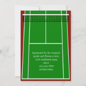 Tennis Court Layout Grafische Uitnodiging (Achterkant)
