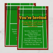 Tennis Court Layout Grafische Uitnodiging (Voorkant / Achterkant)