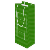 TENNIS COURT LINE MARKING Wine Gift Bag Wijn Cadeautas (Achterkant Gekanteld)