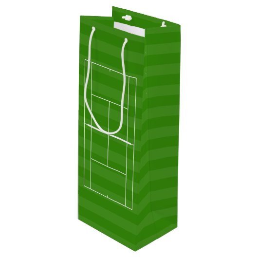 TENNIS COURT LINE MARKING Wine Gift Bag Wijn Cadeautas (Voorkant Gekanteld)