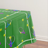 Tennis Court met Rackets en Balls Tafelkleed (Voorbeeld)