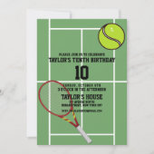 Tennis Court Sports Custom Birthday Party Kaart (Voorkant)