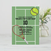 Tennis Court Sports Custom Birthday Party Kaart (Staand voorkant)