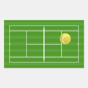 Tennis court&Tennis ball Rechthoekige Sticker