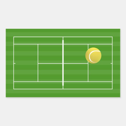 Tennis court&Tennis ball Rechthoekige Sticker (Voorkant)