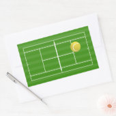 Tennis court&Tennis ball Rechthoekige Sticker (Envelop)
