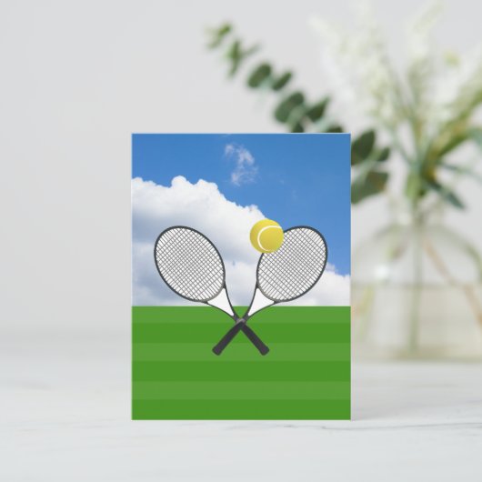 Tennis court & TENNIS RACKETS Briefkaart (Staand voorkant)