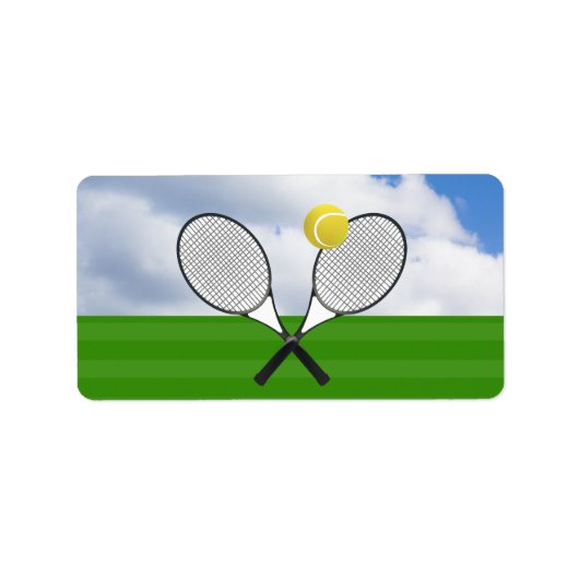 Tennis court & TENNIS RACKETS Etiket (Voorkant)