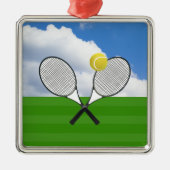 Tennis court & TENNIS RACKETS Metalen Ornament (Voorkant)