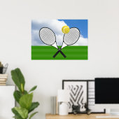Tennis court & TENNIS RACKETS Poster (Thuiskantoor)