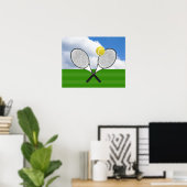 Tennis court & TENNIS RACKETS Poster (Thuiskantoor)