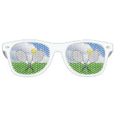 Tennis court & TENNIS RACKETS Retro Zonnebril (Voorkant)