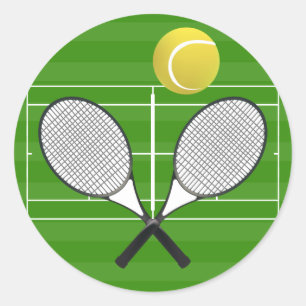 Tennis court & TENNIS RACKETS Ronde Sticker