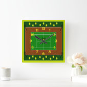 Tennis Court & Tennis Racquets Vierkante Klok (Huis)